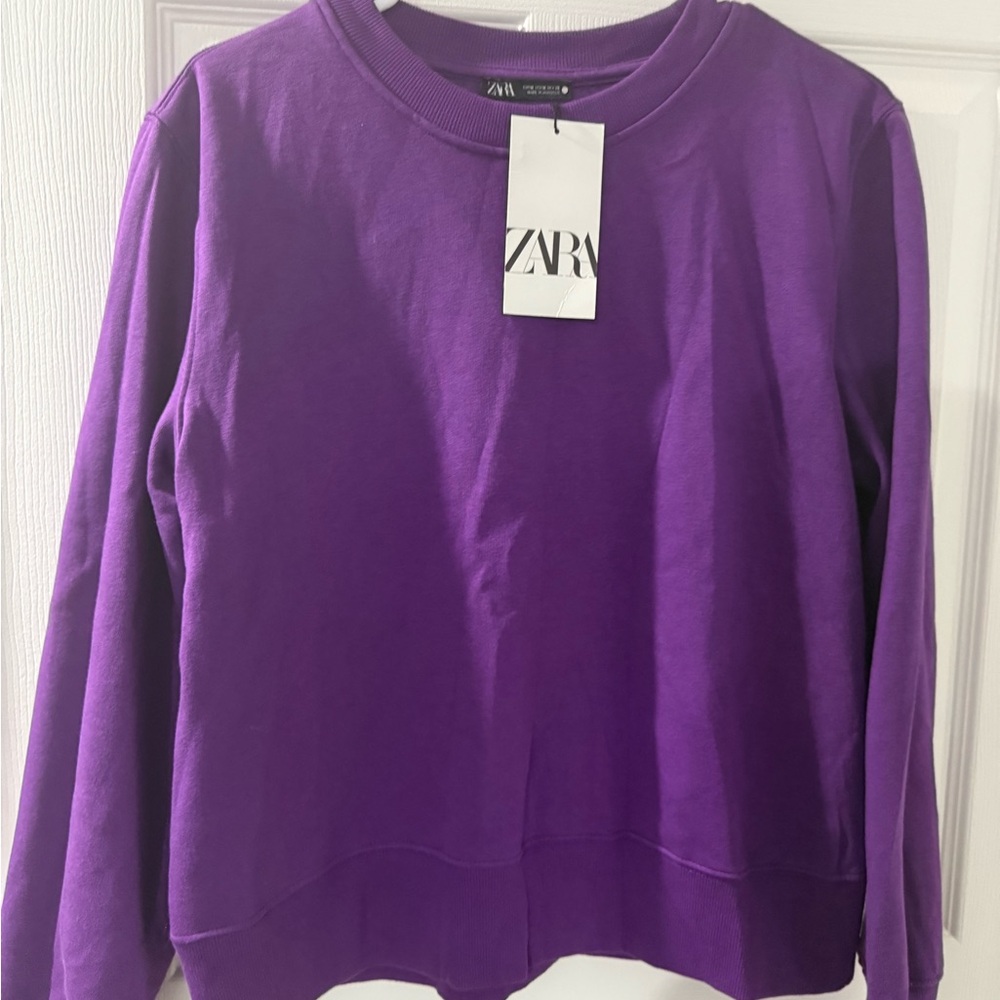 Zara Women's Vibrant Purple Sweatshirt